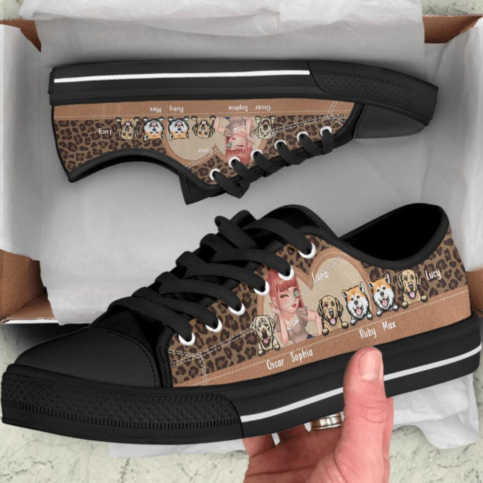 Custom Personalized Pet Mom Low Top Sneakers - Gift Idea For Dog Lover/ Cat Lover with up to 5 Pets