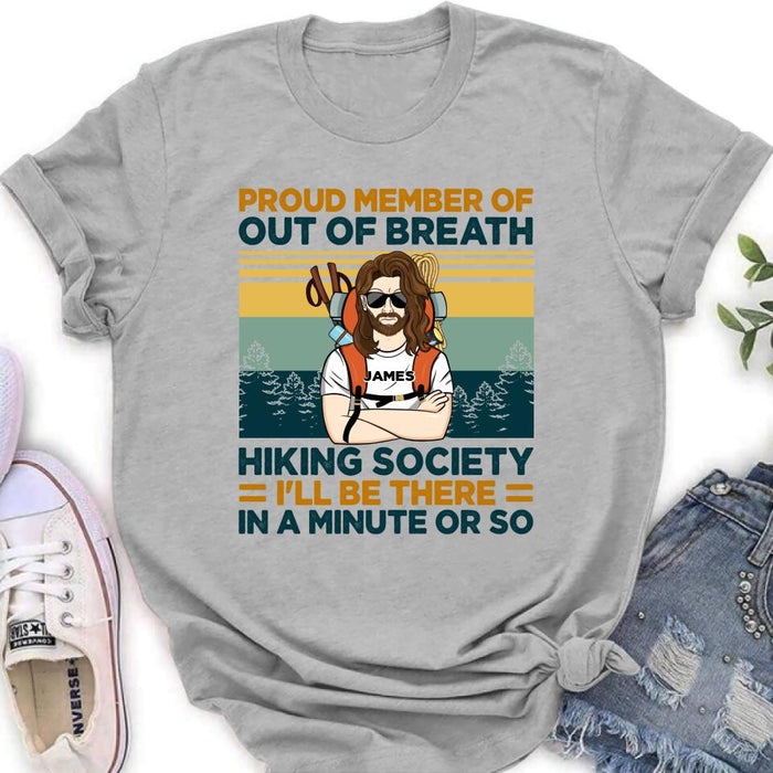 Custom Personalized Hiking Shirt/ Hoodie - Gift Idea For Hiking Lover - Out Of Breath Hiking Society