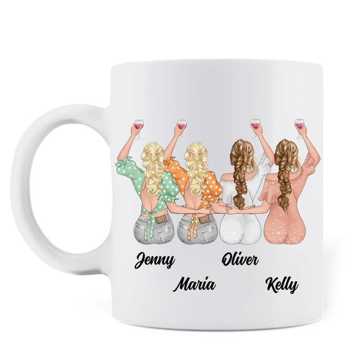 Custom Personalized Friends Mug - Upto 4 Friends - Gift Idea For Friends/Besties - I Feel So Lucky My Friend Is You