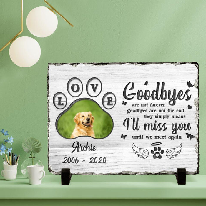 Custom Personalized Memorial Pet Loss Horizontal Lithograph - Gift Idea For Pet Lovers - You Left Paw Prints On My Heart