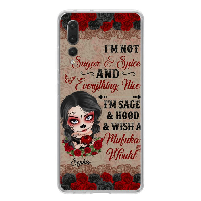 Custom Personalized Skull Girl Phone Case - Halloween Gift For Skull Lover - I'm Not Sugar & Spice - Case For Xiaomi, Oppo And Huawei