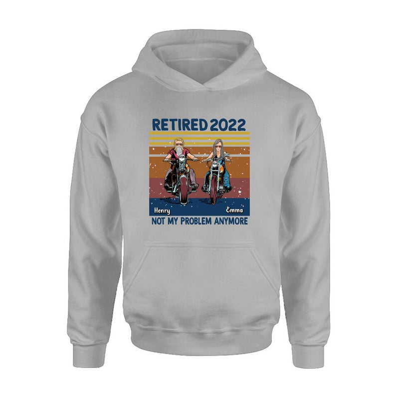 Custom Personalized Motorcycle Retired Shirt - Retired Gift Idea For Biker - Retired Not My Problem Anymore