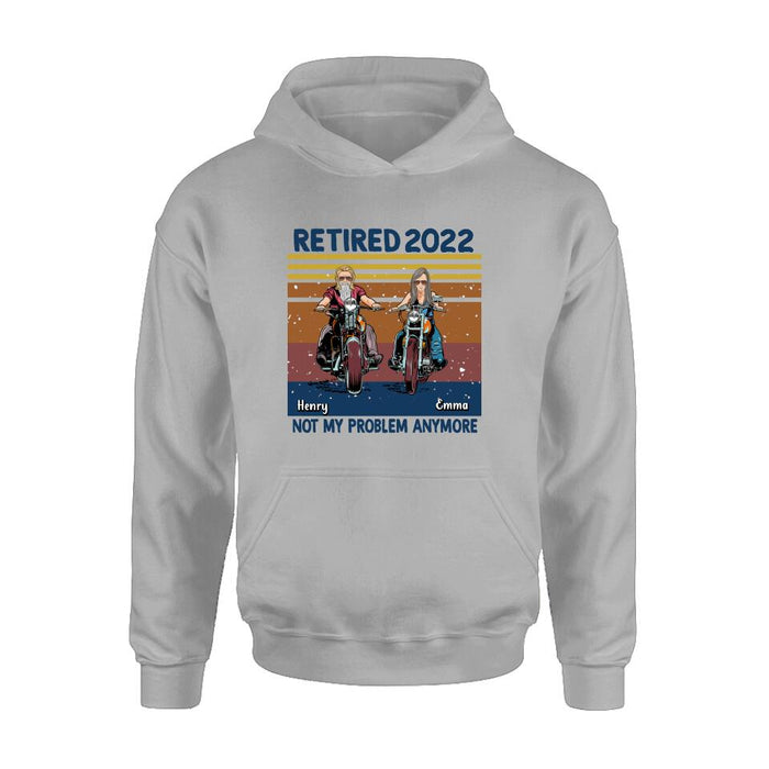 Custom Personalized Motorcycle Retired Shirt - Retired Gift Idea For Biker - Retired Not My Problem Anymore