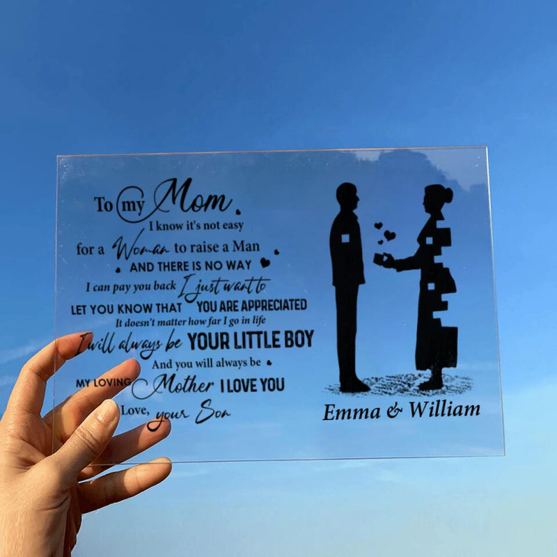 Personalized Mom And Son Acrylic Plaque - Gift Idea For Mother's Day - To My Mom