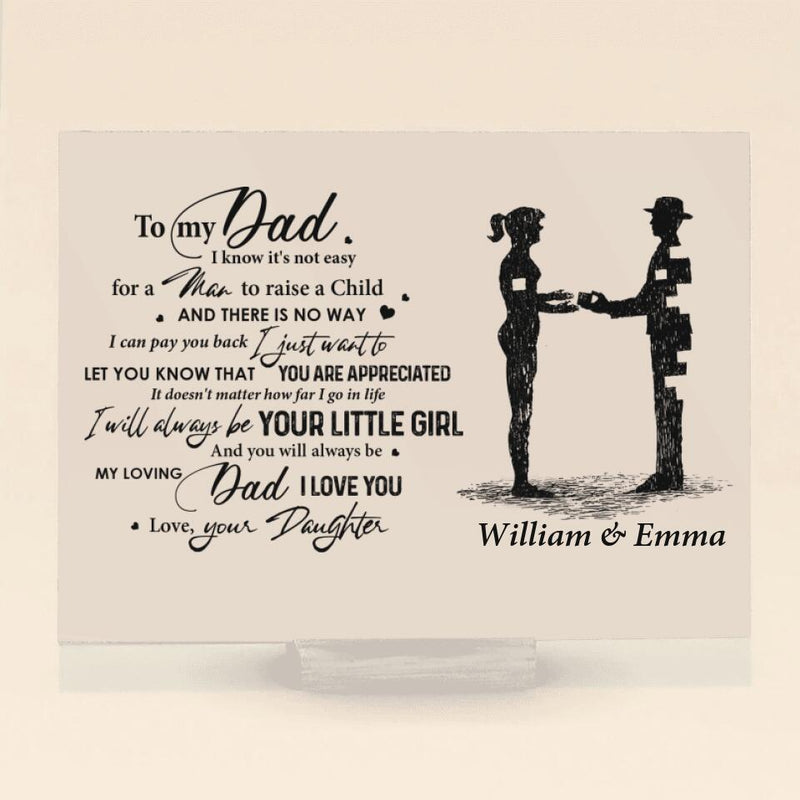 Personalized Dad And Daughter Acrylic Plaque - Gift Idea For Father's Day - To My Dad