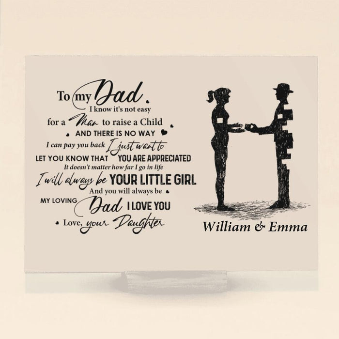 Custom Personalized Dad And Daughter Acrylic Plaque - Gift Idea For Father's Day - To My Dad