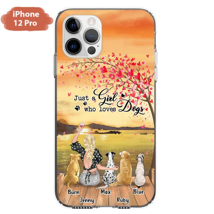 Custom Personalized Dog Mom Phone Case for iPhone and Samsung - Gift Idea For Dog Owner with up to 4 Dogs - Just A Girl Who Loves Dogs