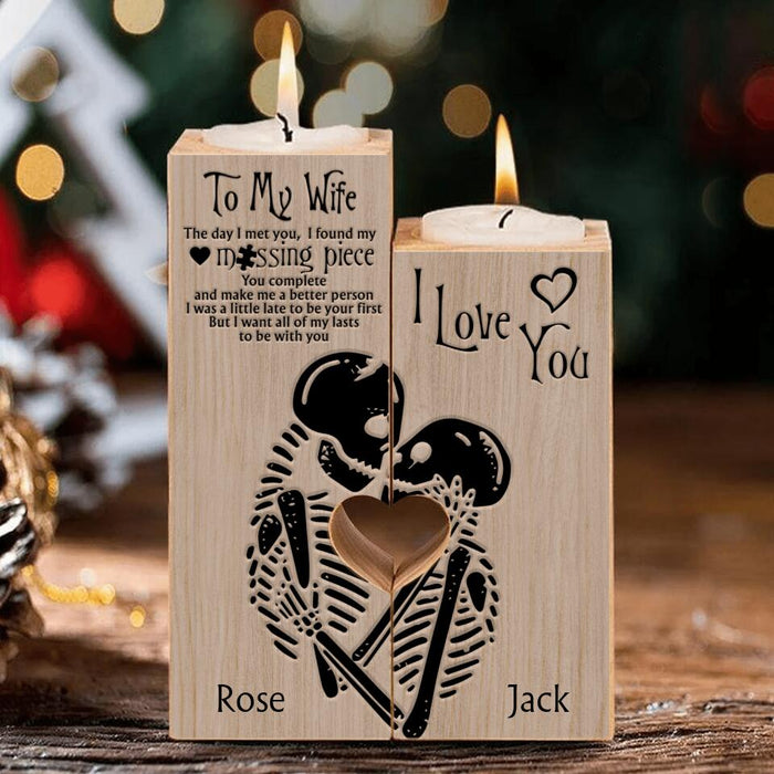 Personalized To My Wife Heart Candle Holder - Gift Idea For Couple - To My Wife
