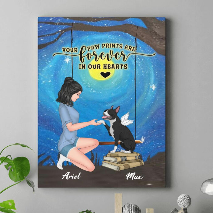 Custom Personalized Dog Mom Canvas - Gift Idea For Dog Mom/ Dog Lover - Your Paw Prints Are Forever In Our Hearts