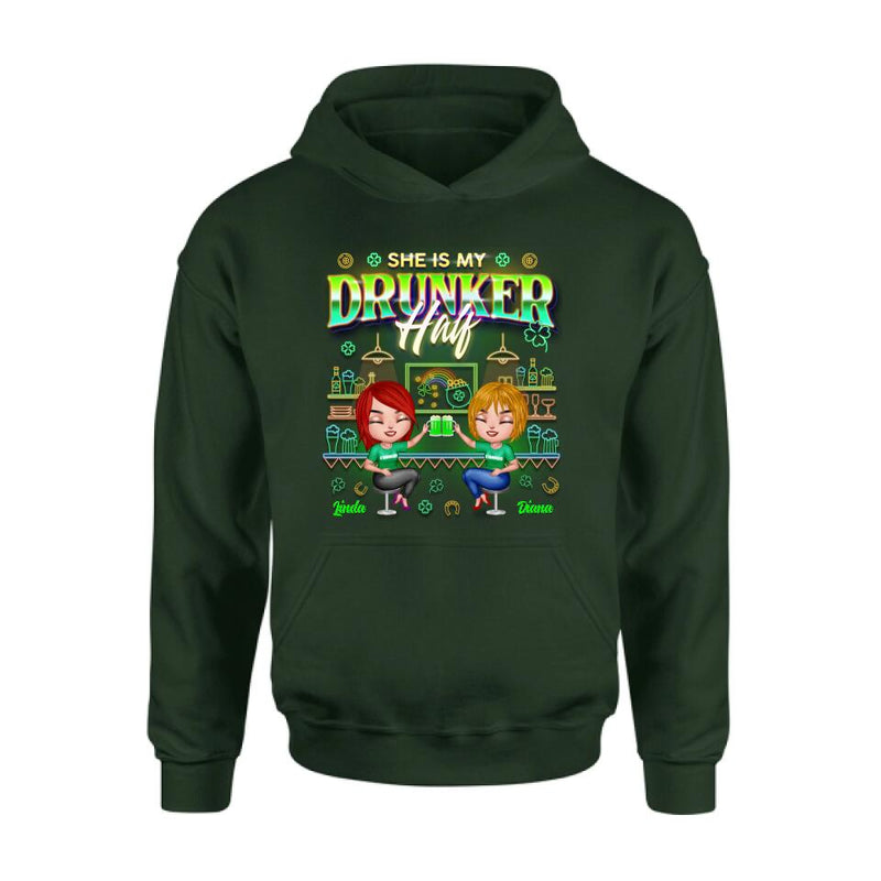Personalized Drunker Half Shirt - Up to 5 People - Gift Idea For St. Patrick's Day - She Is My Drunker Half