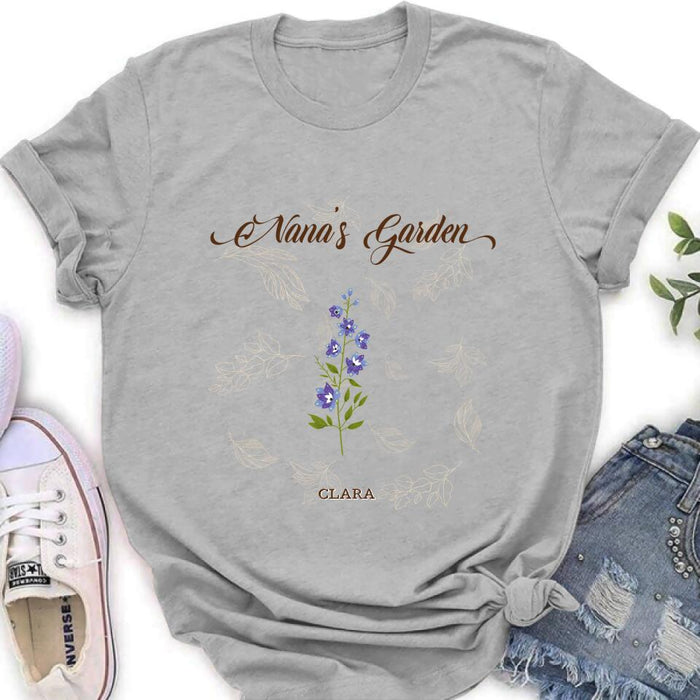 Custom Personalized Nana's Garden Shirt/ Pullover Hoodie - Gift Idea For Grandma With Upto 9 Grandkids