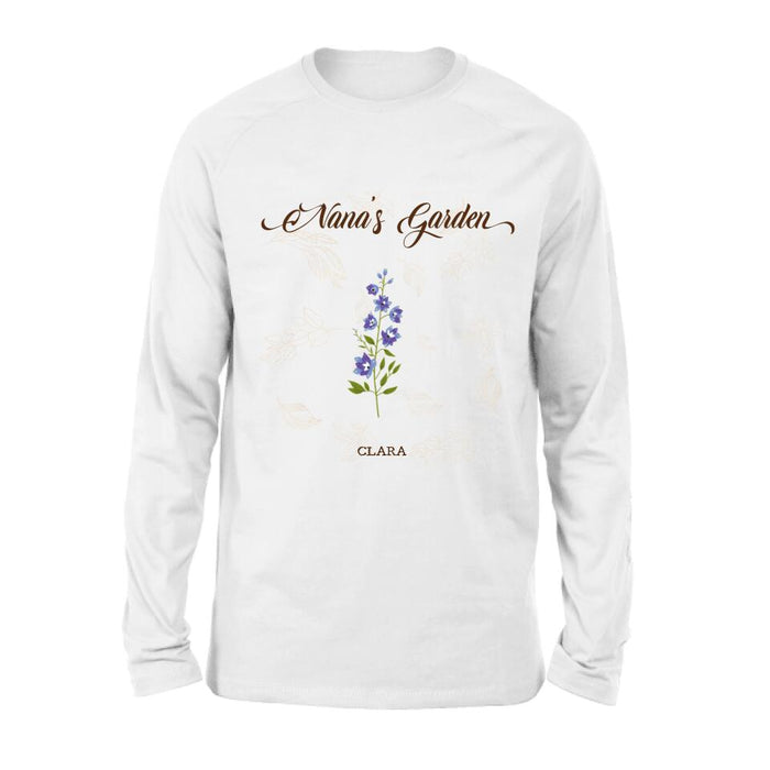 Custom Personalized Nana's Garden Shirt/ Pullover Hoodie - Gift Idea For Grandma With Upto 9 Grandkids