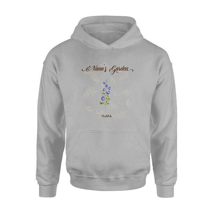 Custom Personalized Nana's Garden Shirt/ Pullover Hoodie - Gift Idea For Grandma With Upto 9 Grandkids