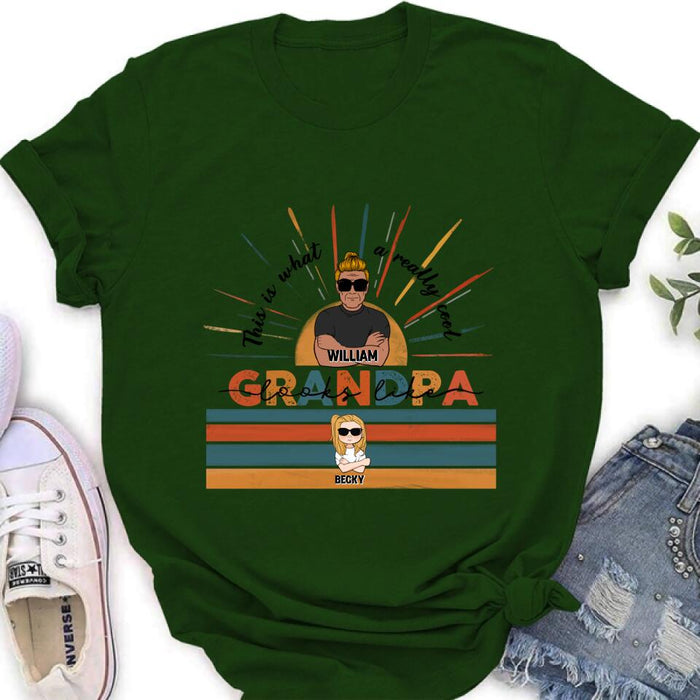 Custom Personalized A Really Cool Grandma/ Grandpa Looks Like Shirt/ Pullover Hoodie - Up to 7 Grandkids - Gift Idea For Grandparent - This Is What A Really Cool Grandpa