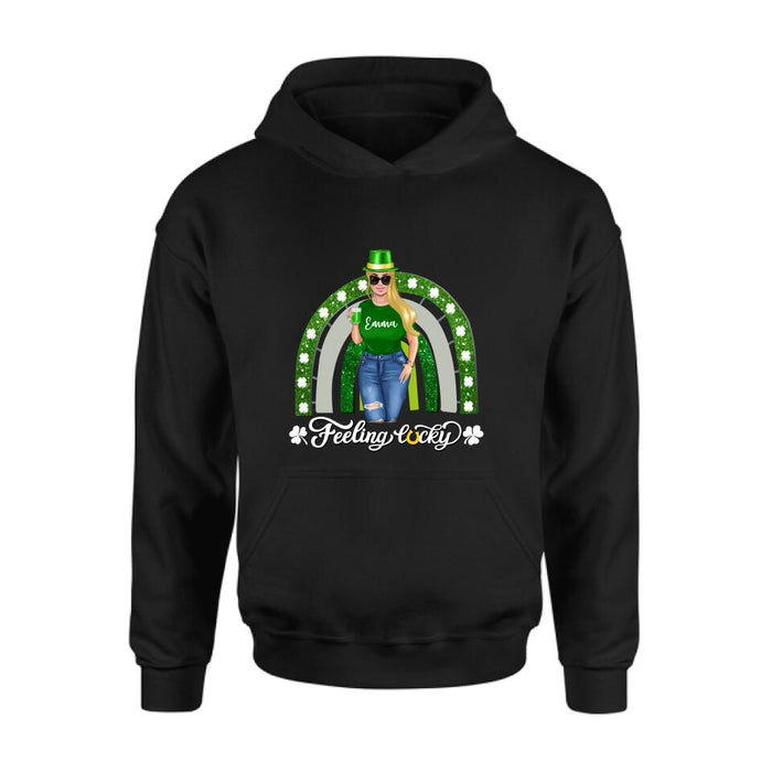 Custom Personalized Irish Girl Unisex T-shirt/ Sweatshirt/ Hoodie - Gift Idea For St Patrick's Day - Feeling Lucky