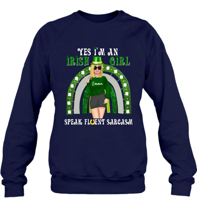 Personalized Irish Girl Unisex T-shirt/Sweatshirt/Hoodie - Gift Idea For St Patrick's Day - I'm An Irish Girl