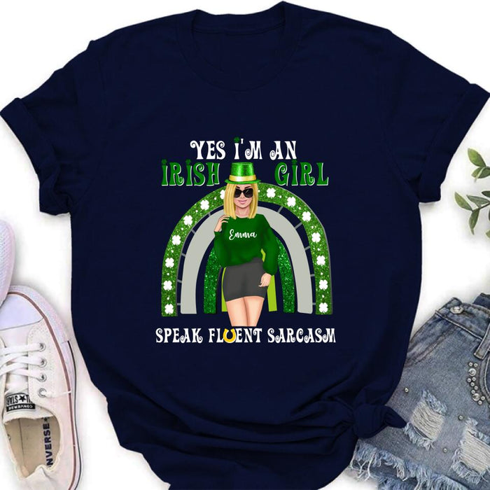 Custom Personalized Irish Girl Unisex T-shirt/ Sweatshirt/ Hoodie - Gift Idea For St Patrick's Day - I'm An Irish Girl