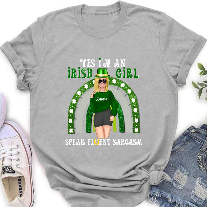 Custom Personalized Irish Girl Unisex T-shirt/ Sweatshirt/ Hoodie - Gift Idea For St Patrick's Day - I'm An Irish Girl