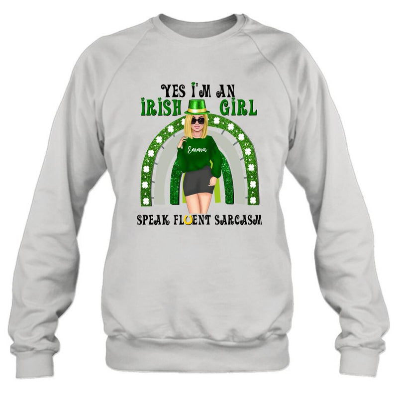 Personalized Irish Girl Unisex T-shirt/Sweatshirt/Hoodie - Gift Idea For St Patrick's Day - I'm An Irish Girl