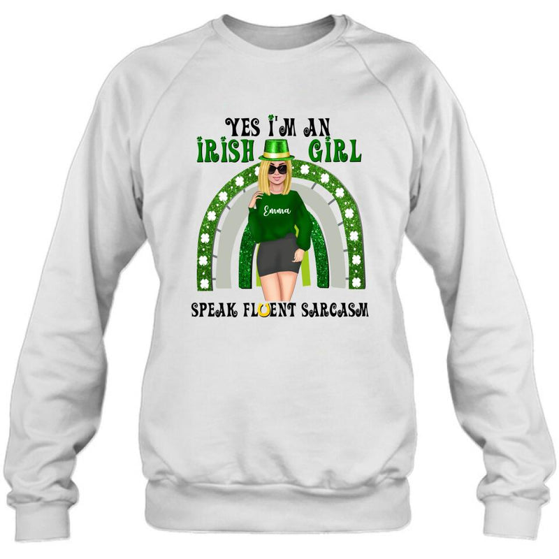Personalized Irish Girl Unisex T-shirt/Sweatshirt/Hoodie - Gift Idea For St Patrick's Day - I'm An Irish Girl