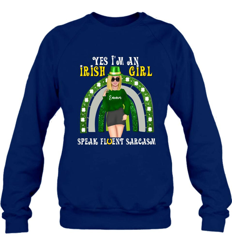 Personalized Irish Girl Unisex T-shirt/Sweatshirt/Hoodie - Gift Idea For St Patrick's Day - I'm An Irish Girl