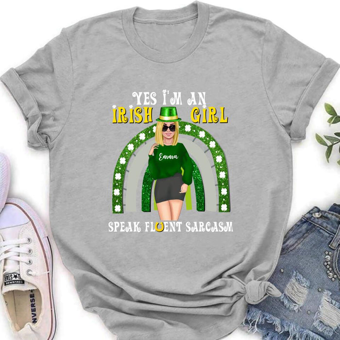 Custom Personalized Irish Girl Unisex T-shirt/ Sweatshirt/ Hoodie - Gift Idea For St Patrick's Day - I'm An Irish Girl