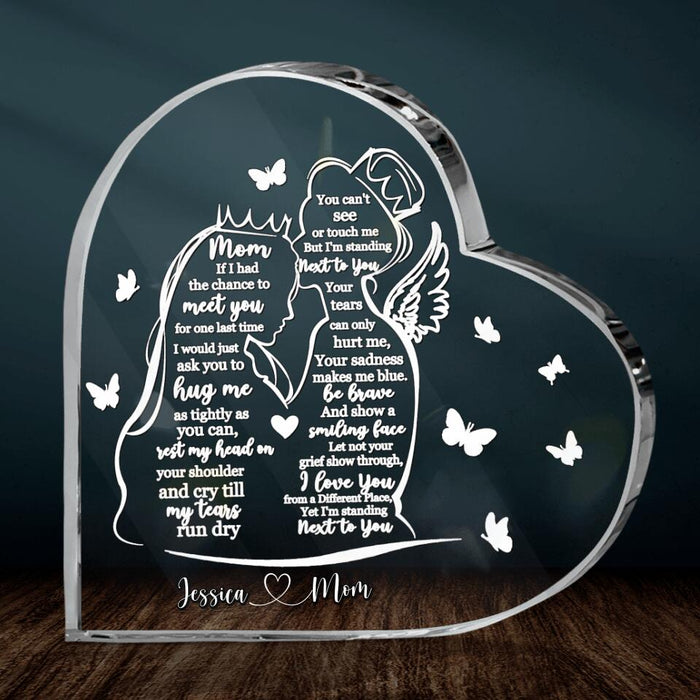 Custom Personalized Memorial Mom Crystal Heart - Gift Idea For Mom/Daughter - I'm Standing Next To You