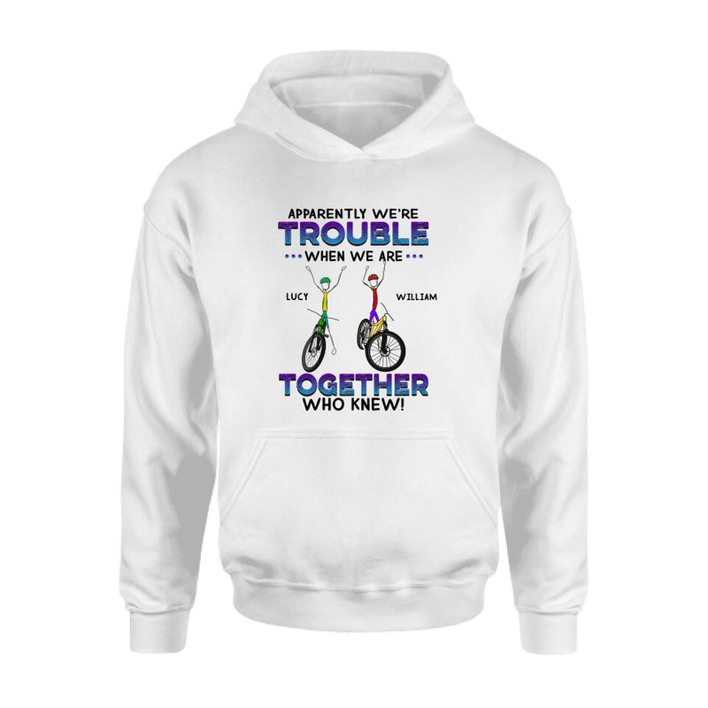 Personalized Cycling Friend Shirt/Pullover Hoodie - Gift Idea For Friends/Cycling Lover - We're More Than Just Cycling Friends