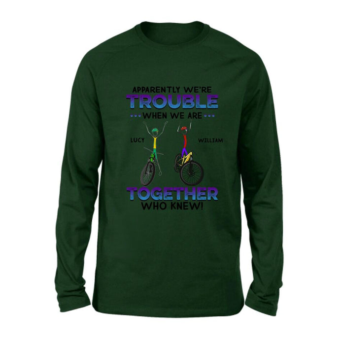 Custom Personalized Cycling Friend Shirt/ Pullover Hoodie - Gift Idea For Friends/ Cycling Lover - We're More Than Just Cycling Friends