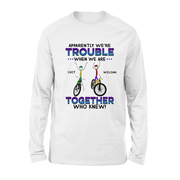 Custom Personalized Cycling Friend Shirt/ Pullover Hoodie - Gift Idea For Friends/ Cycling Lover - We're More Than Just Cycling Friends