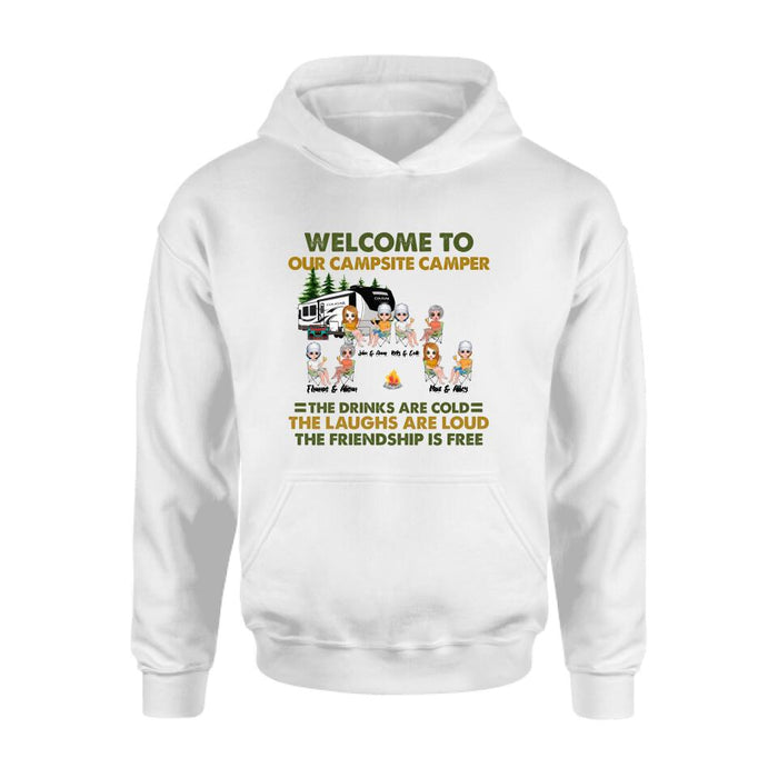 Custom Personalized Camping Friends Shirt - Upto 8 People - Best Gift For Camping Lovers - Life Is Better When You're Camping With Friends