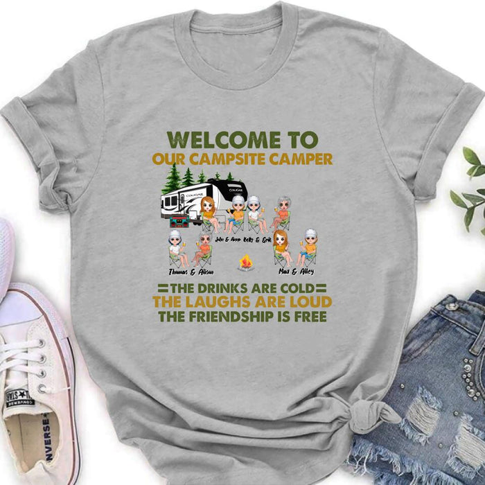 Custom Personalized Camping Friends Shirt - Upto 8 People - Best Gift For Camping Lovers - Life Is Better When You're Camping With Friends