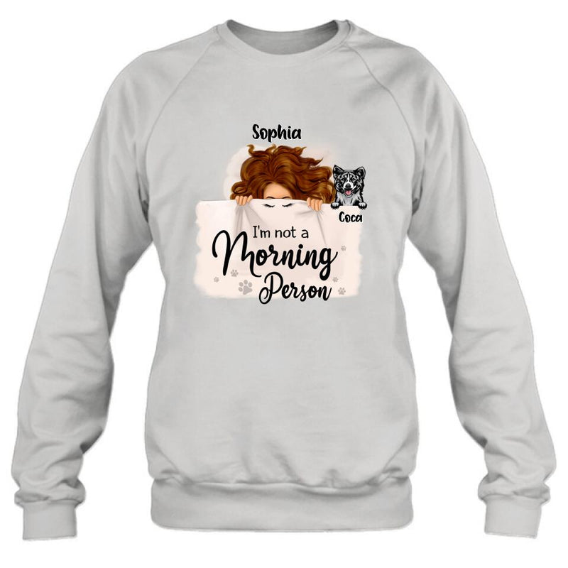 Personalized Sleeping Girl Shirt - Up to 6 Dogs - Best Gift For Dog Lovers - I Like To Stay In Bed With My Dogs