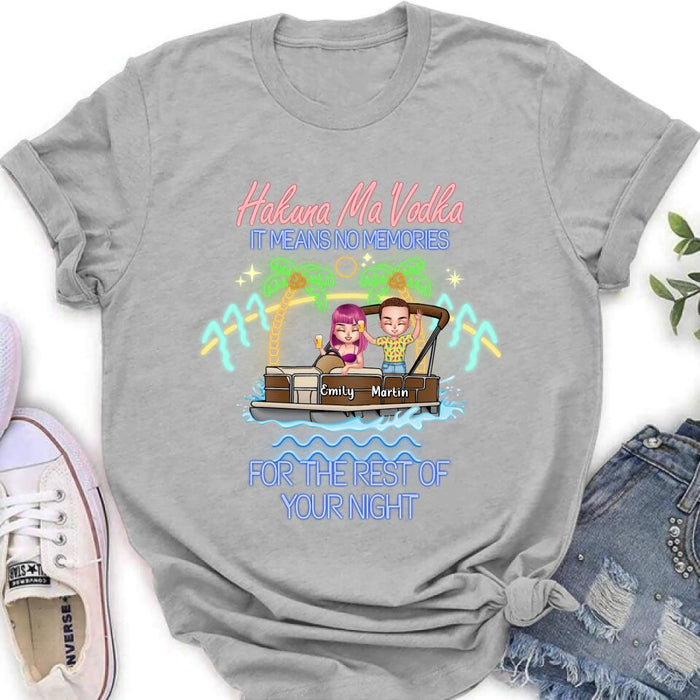 Custom Personalized Pontoon Friends Shirt/ Pullover Hoodie - Upto 4 People - Gift Idea For Friends - There Are Two Absolutes In Life Pontoon Friends And Alcohol