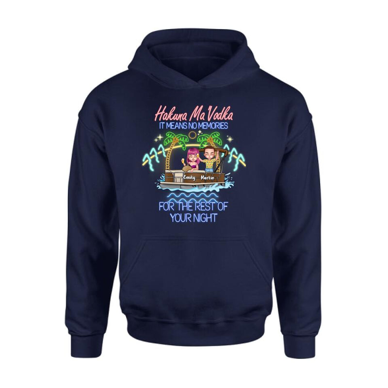 Personalized Pontoon Friends Shirt/Pullover Hoodie - Up to 4 People - Gift Idea For Friends - There Are Two Absolutes In Life Pontoon Friends And Alcohol