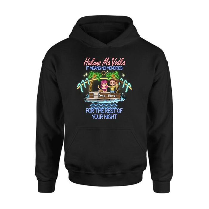 Custom Personalized Pontoon Friends Shirt/ Pullover Hoodie - Upto 4 People - Gift Idea For Friends - There Are Two Absolutes In Life Pontoon Friends And Alcohol