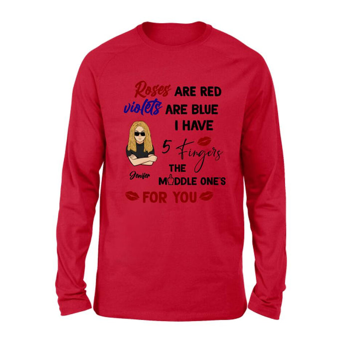 Custom Personalized Unisex T-shirt/ Sweatshirt/ Long Sleeve/ Hoodie - Gift Idea For Birthday - Roses Are Red, Violets Are Blue