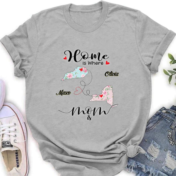 Custom Personalized Long Distance Relationship Shirt - Best Gift Idea For Mother's Day/Father's Day - Home Is Where Dad Is