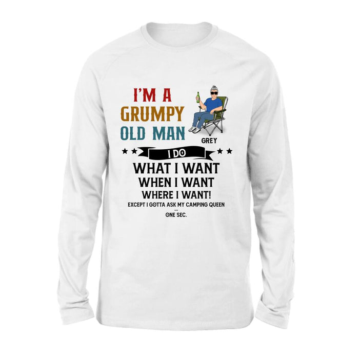 Custom Personalized Grumpy Old Man Camping Shirt/ Pullover Hoodie - Gift Idea For Camping Lover - I'm A Grumpy Old Man