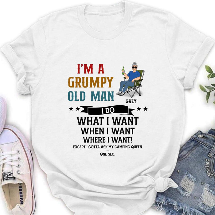 Custom Personalized Grumpy Old Man Camping Shirt/ Pullover Hoodie - Gift Idea For Camping Lover - I'm A Grumpy Old Man