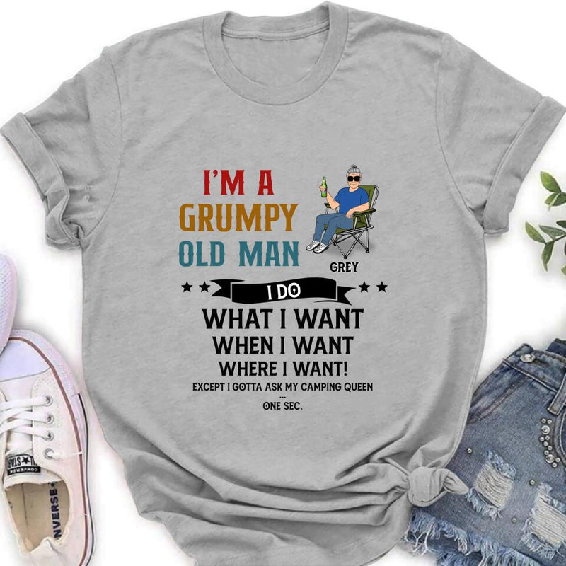 Personalized Grumpy Old Man Camping Shirt/Pullover Hoodie - Gift Idea For Camping Lover - I'm A Grumpy Old Man