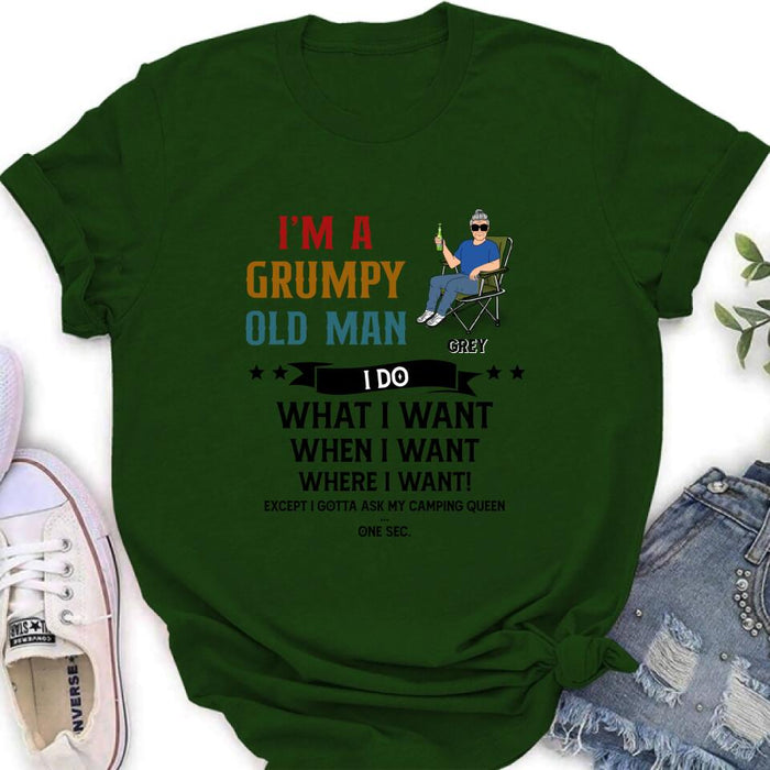 Custom Personalized Grumpy Old Man Camping Shirt/ Pullover Hoodie - Gift Idea For Camping Lover - I'm A Grumpy Old Man