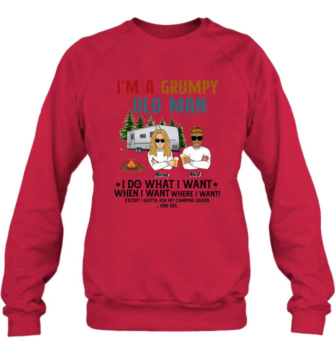 Personalized Grumpy Old Man Camping Shirt/ Pullover Hoodie - Gift Idea For Camping Lover - I'm A Grumpy Old Man