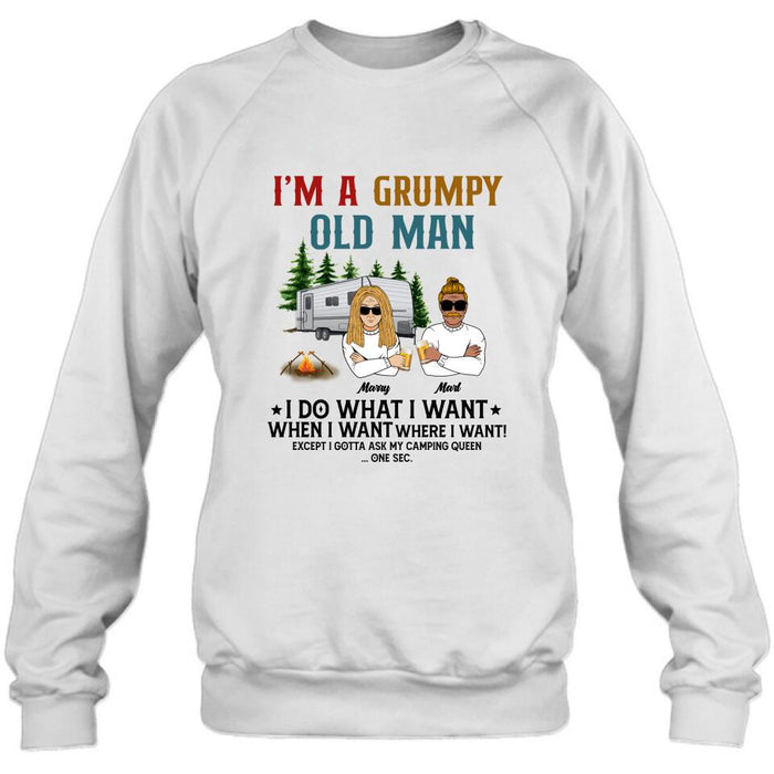 Personalized Grumpy Old Man Camping Shirt/ Pullover Hoodie - Gift Idea For Camping Lover - I'm A Grumpy Old Man