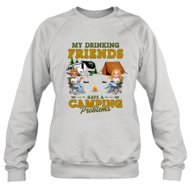 Personalized Camping Friends Shirt - Up to 7 People - Gift For Camping Lovers/Friends - Let's Drink And Watch People Park Their Campers