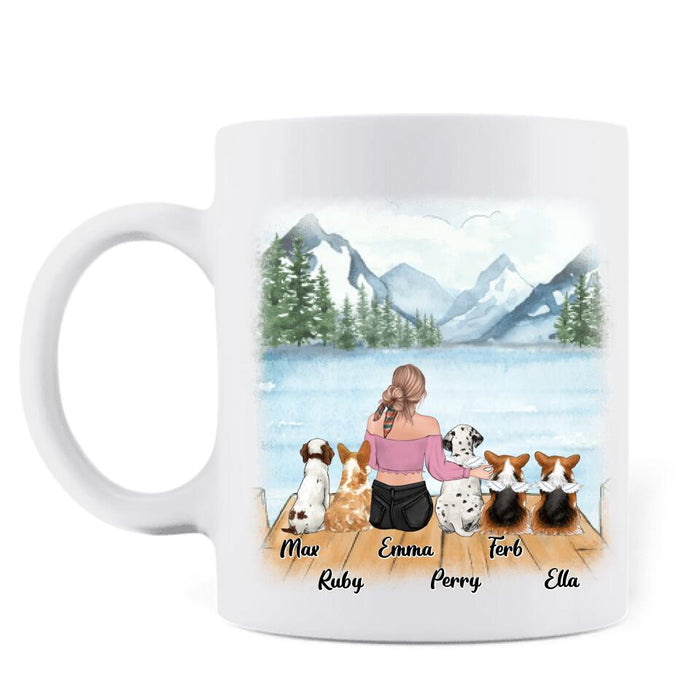 Custom Personalized Memorial Pet Mug - Upto 5 Dogs/Cats - Memorial Gift Idea For Dog/Cat Lovers - The Moment That You Left Me