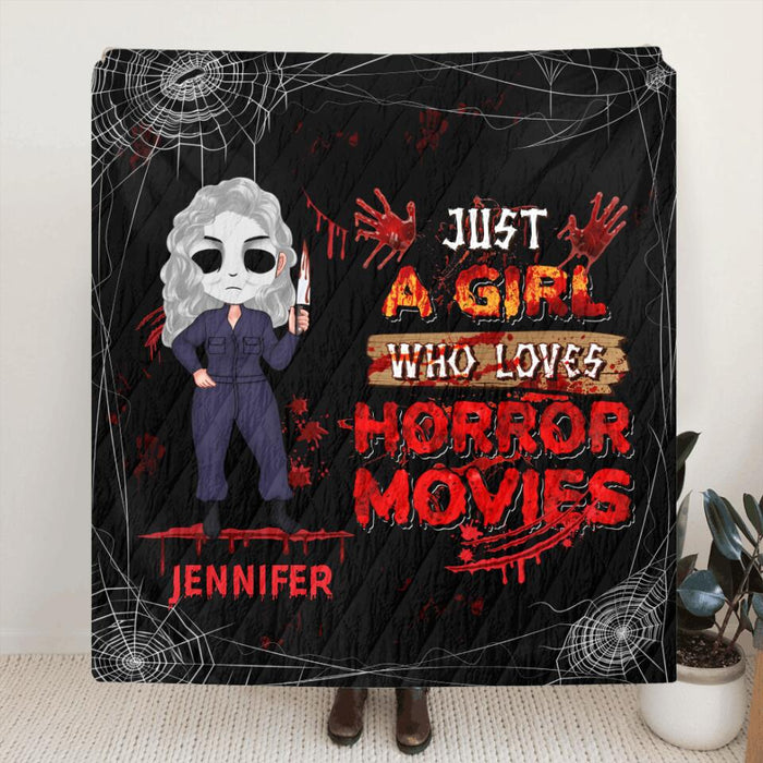 Custom Personalized Watch Enough Murder Shows Fleece/ Quilt Blanket - Gift For Girls - Just A Girl Who Loves Horror Movies