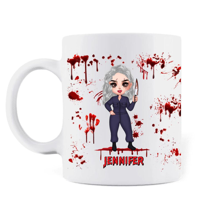Custom Personalized Watch Enough Murder Shows Coffee Mug - Gift For Girls - Blood Spatter Is Red Luminol Shines Blue