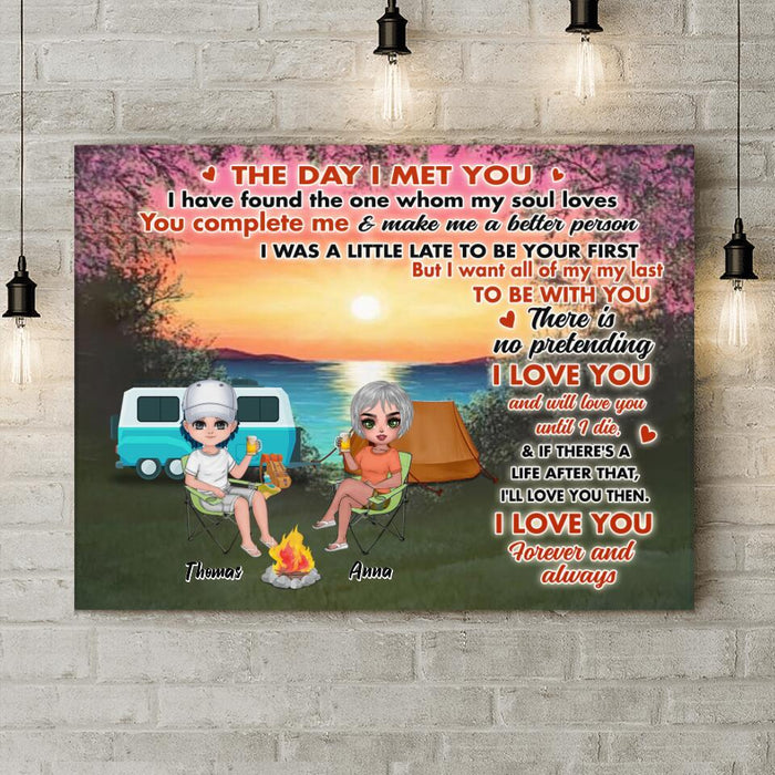 Custom Personalized Couple Camping Canvas - Gift Idea For Couple/ Camping Lover - I Love You Forever And Always