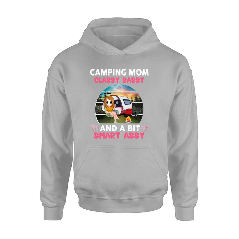 Personalized Camping Mom Shirt/Pullover Hoodie - Gift Idea For Camping Lover/Mother's Day - Camping Mom Classy Sassy And A Bit Smart Assy